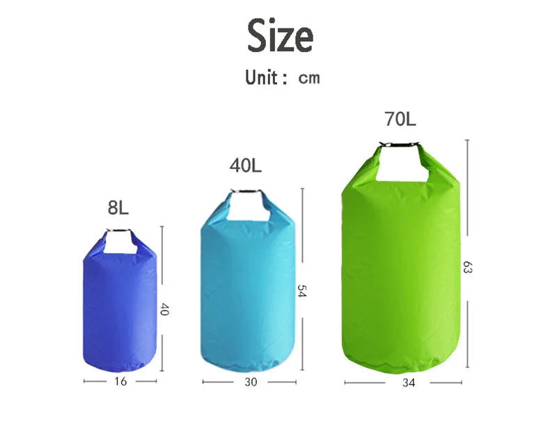 8L/25L/40L/70L/75L Outdoor Waterproof Dry Bag