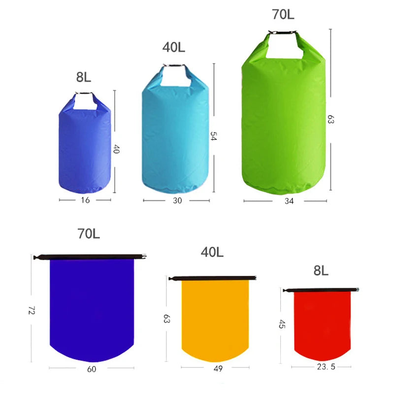 8L/25L/40L/70L/75L Outdoor Waterproof Dry Bag